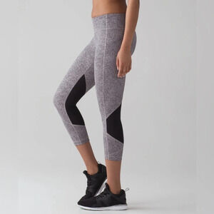 Lululemon Pace Rival Crop (22") Sea  Spray Alpine White Dark Chrome / Black